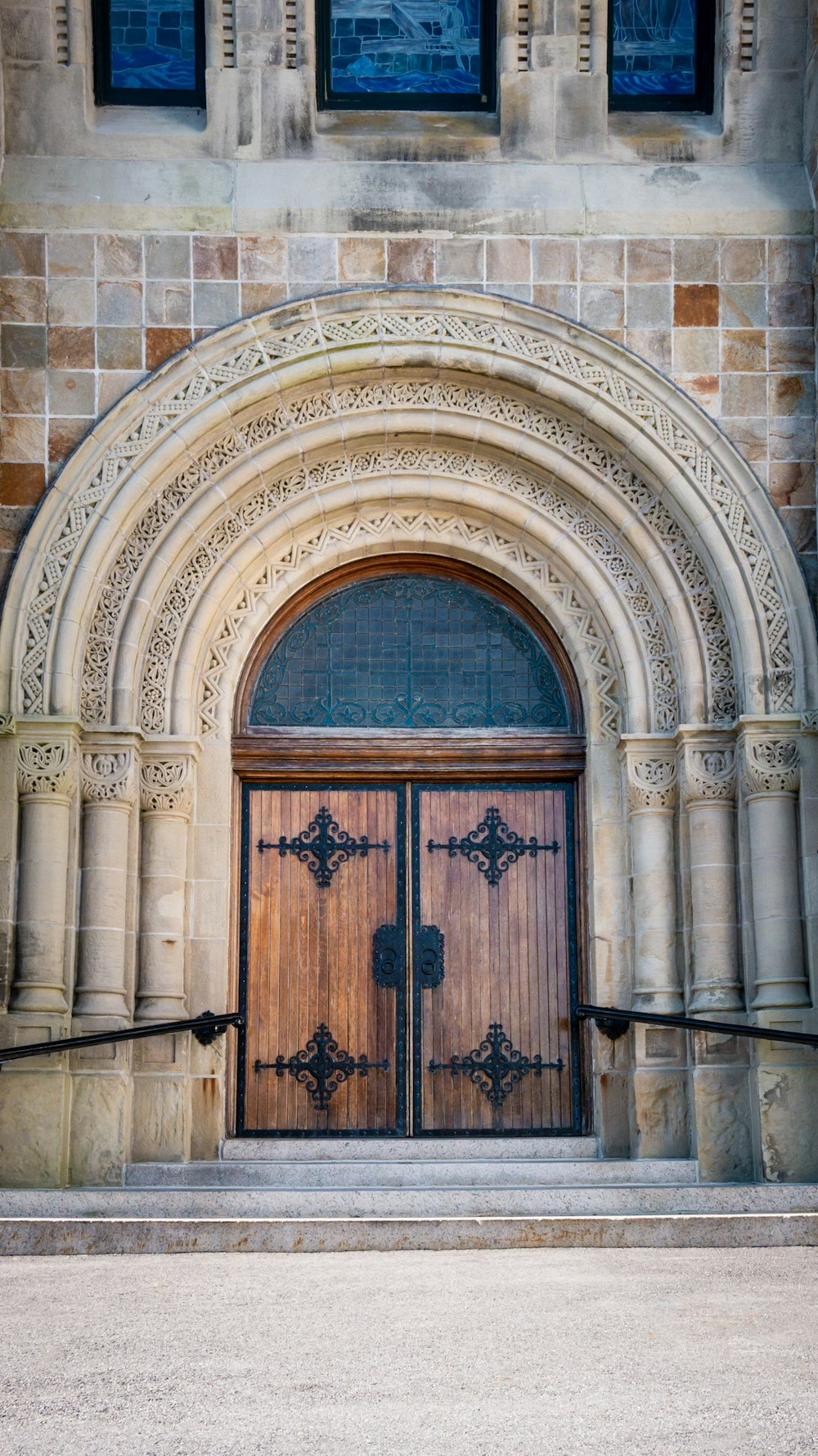 a door in a stone building