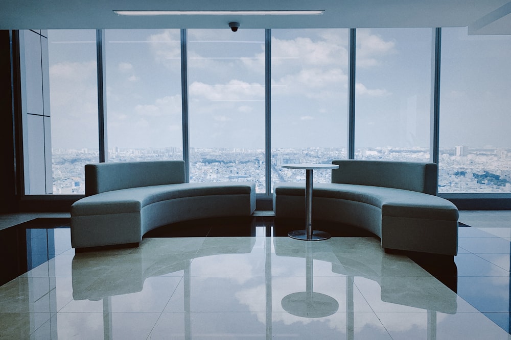 a room with a table and chairs