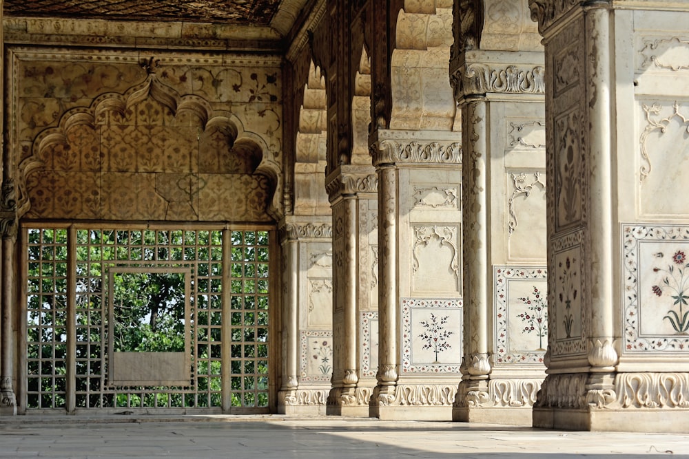 a gate in a building