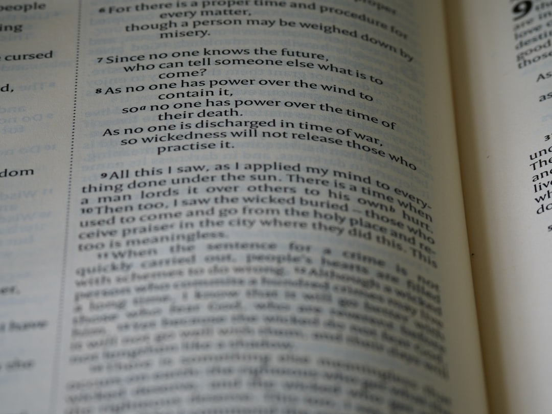 an open book with text