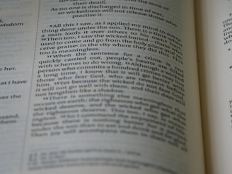 an open book with text