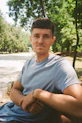 a man sitting on a bench