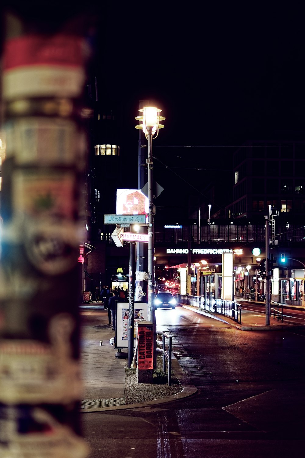 a street corner at night