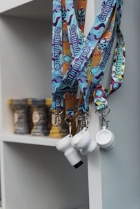 a shelf with a variety of objects on it