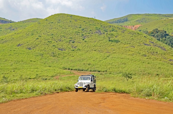 a truck on a dirt road