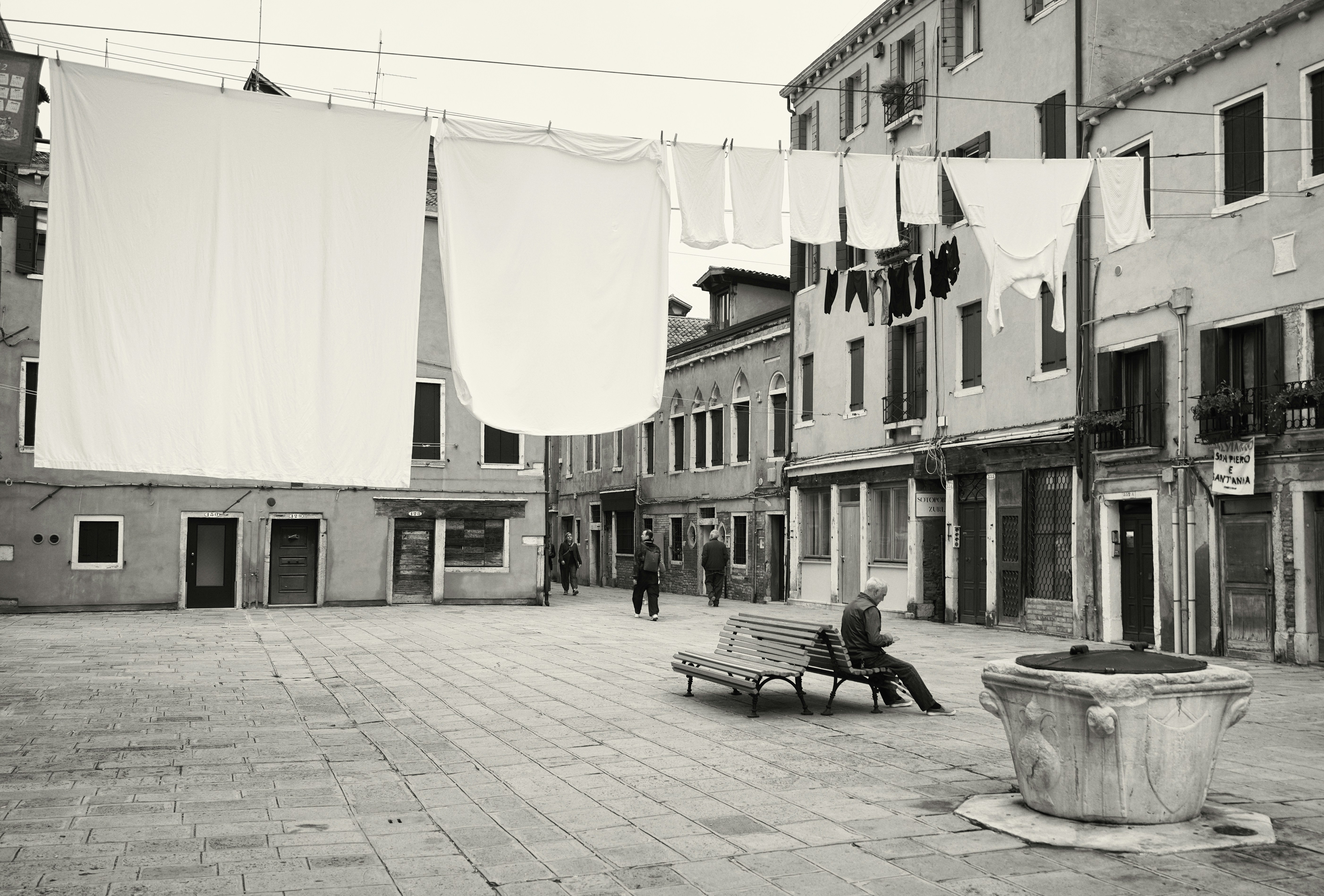 a person sitting on a bench