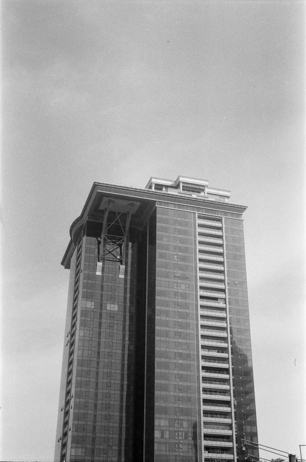 a tall building with a glass window