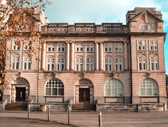 a large brick building with many windows