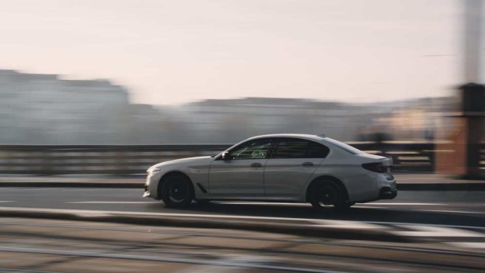 a car driving on a road