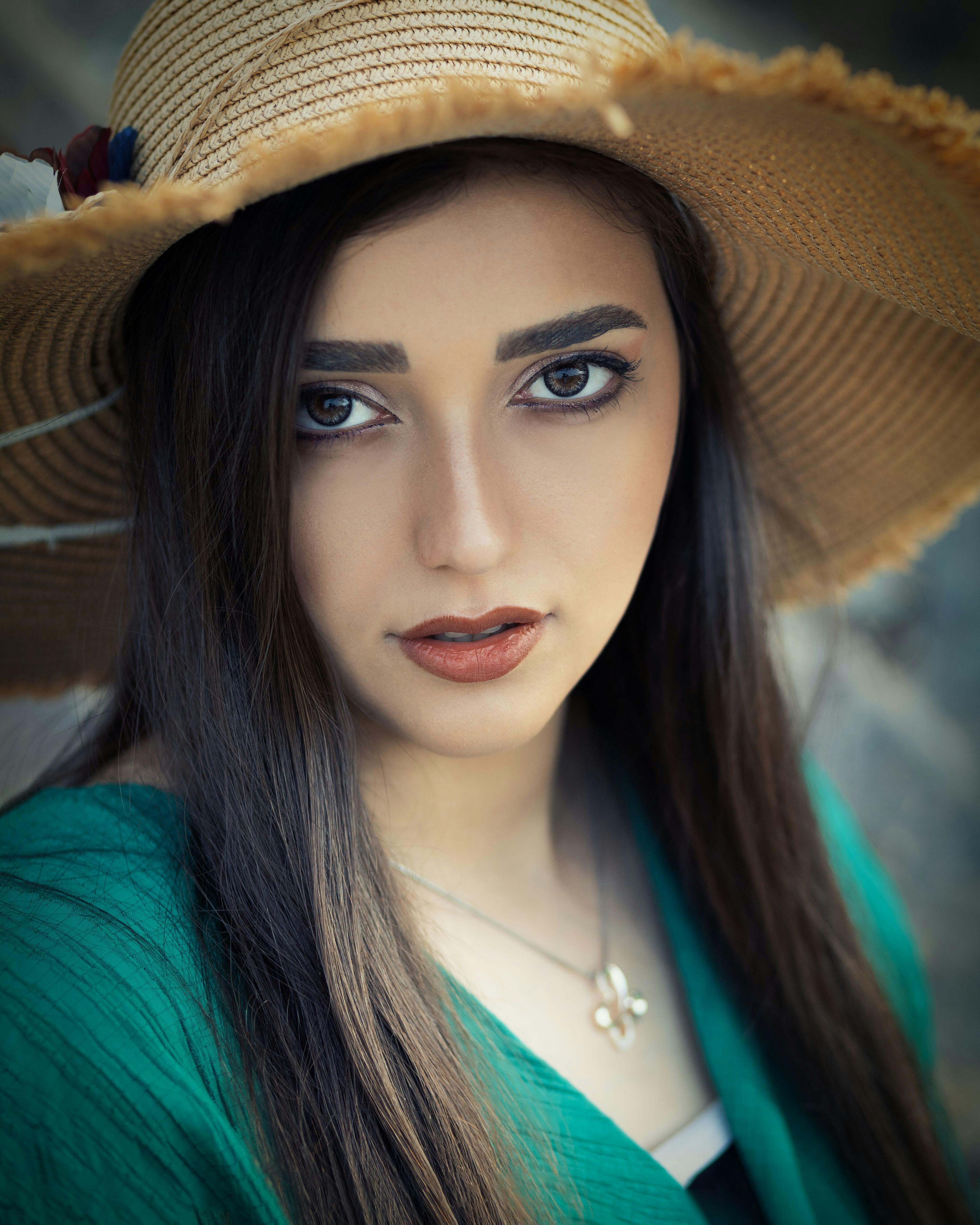 a woman wearing a hat