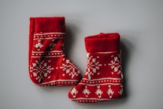 a pair of red socks