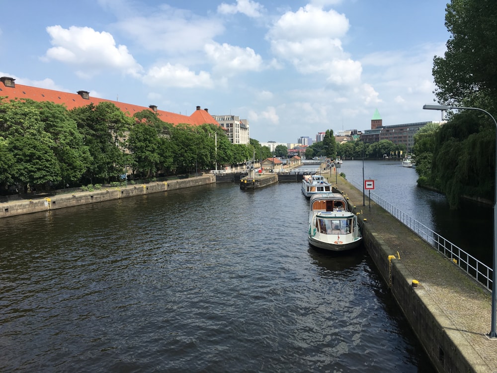 a river with boats on it