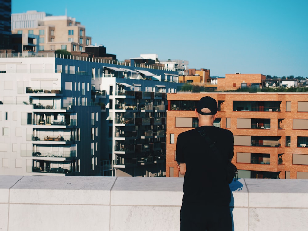 a person standing on a balcony