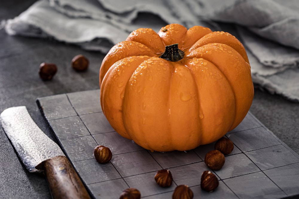 a pumpkin with seeds
