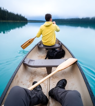 a person sitting in a boat