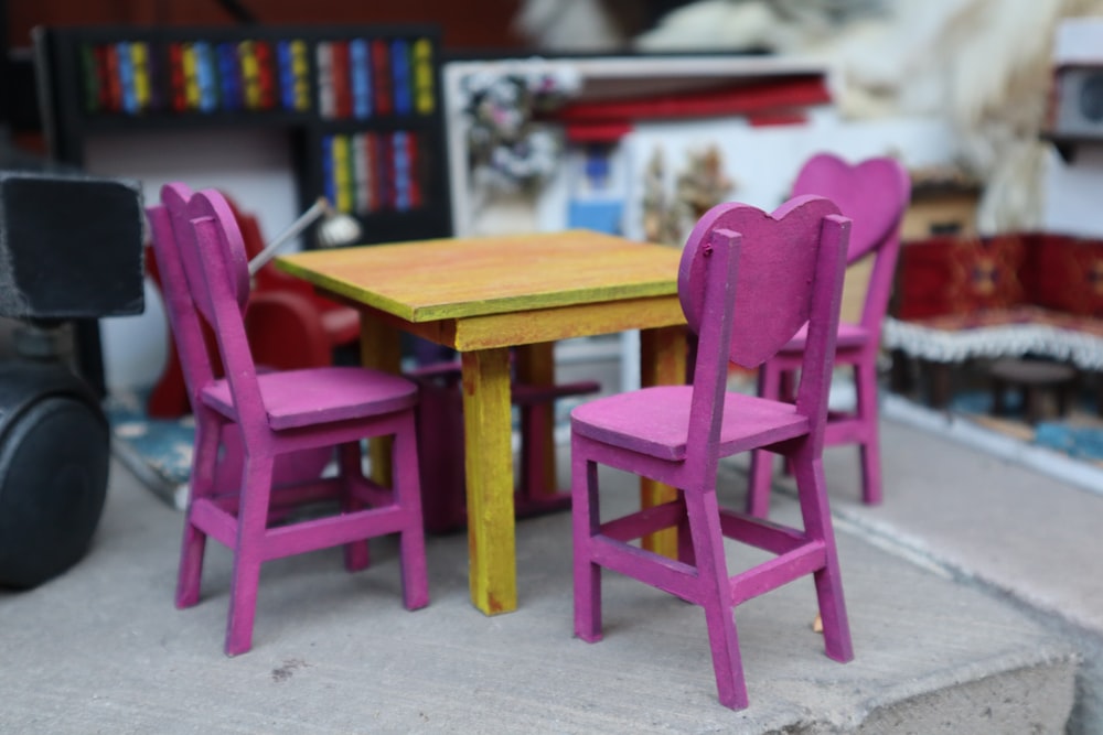 a table with chairs around it