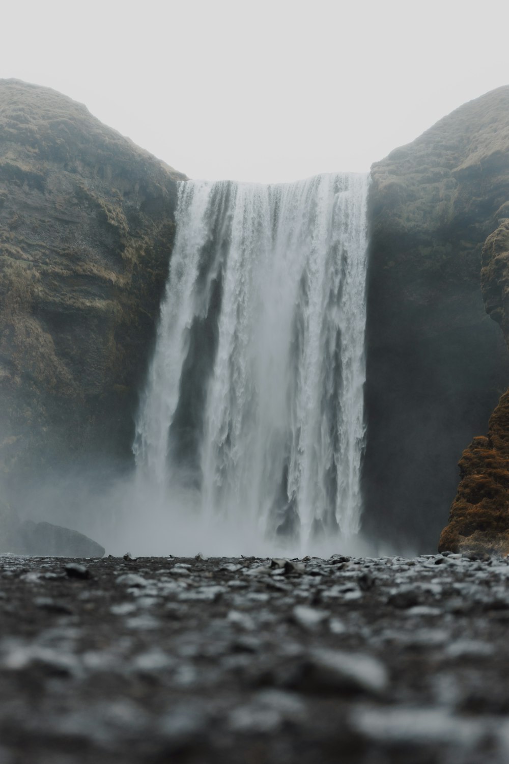 a waterfall in a rocky place