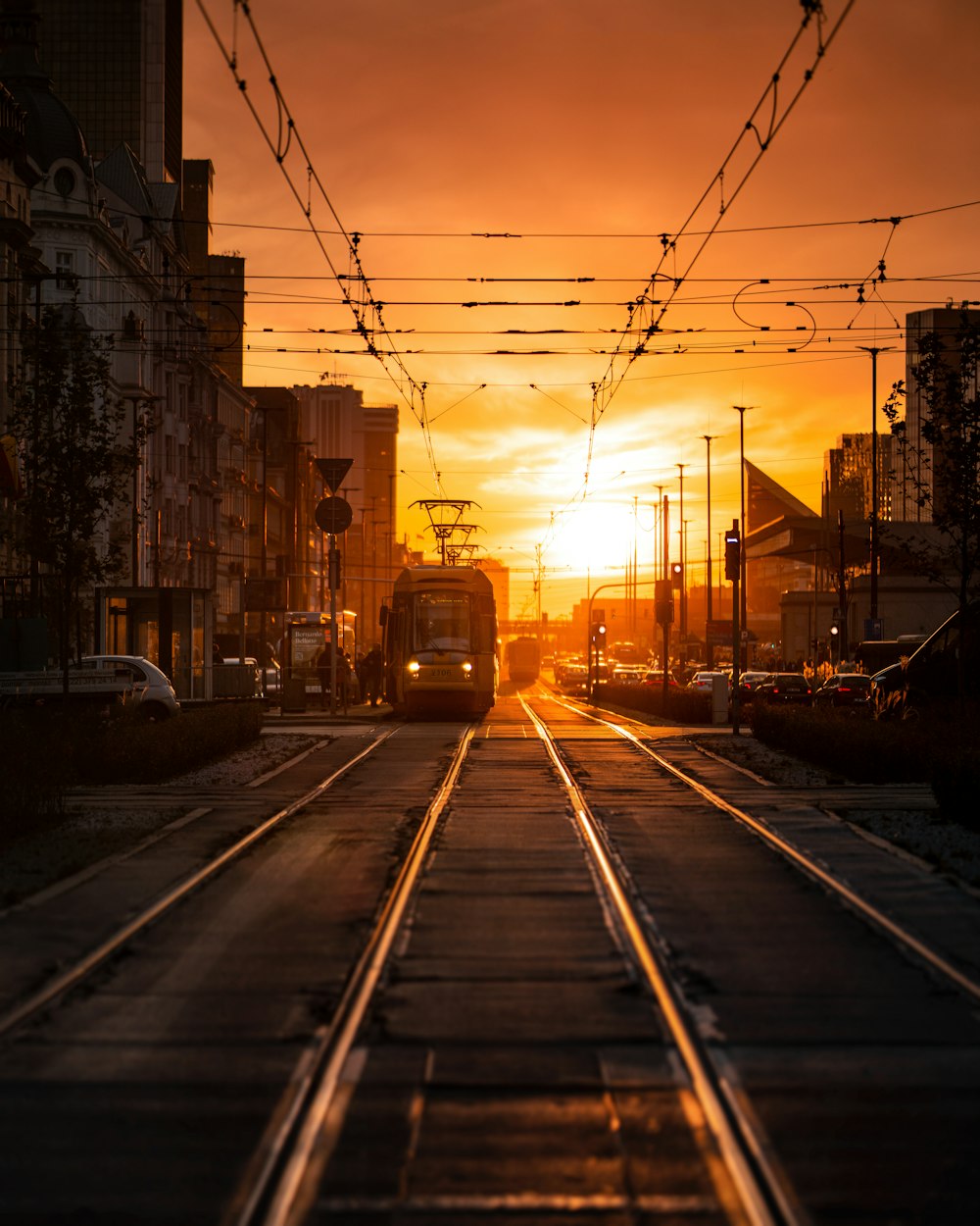 a train on the railway tracks