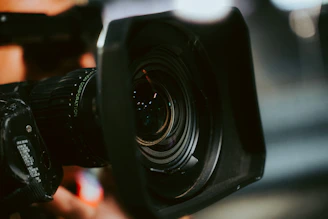 a close up of a camera lens