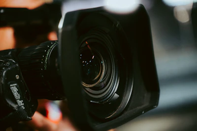a close up of a camera lens