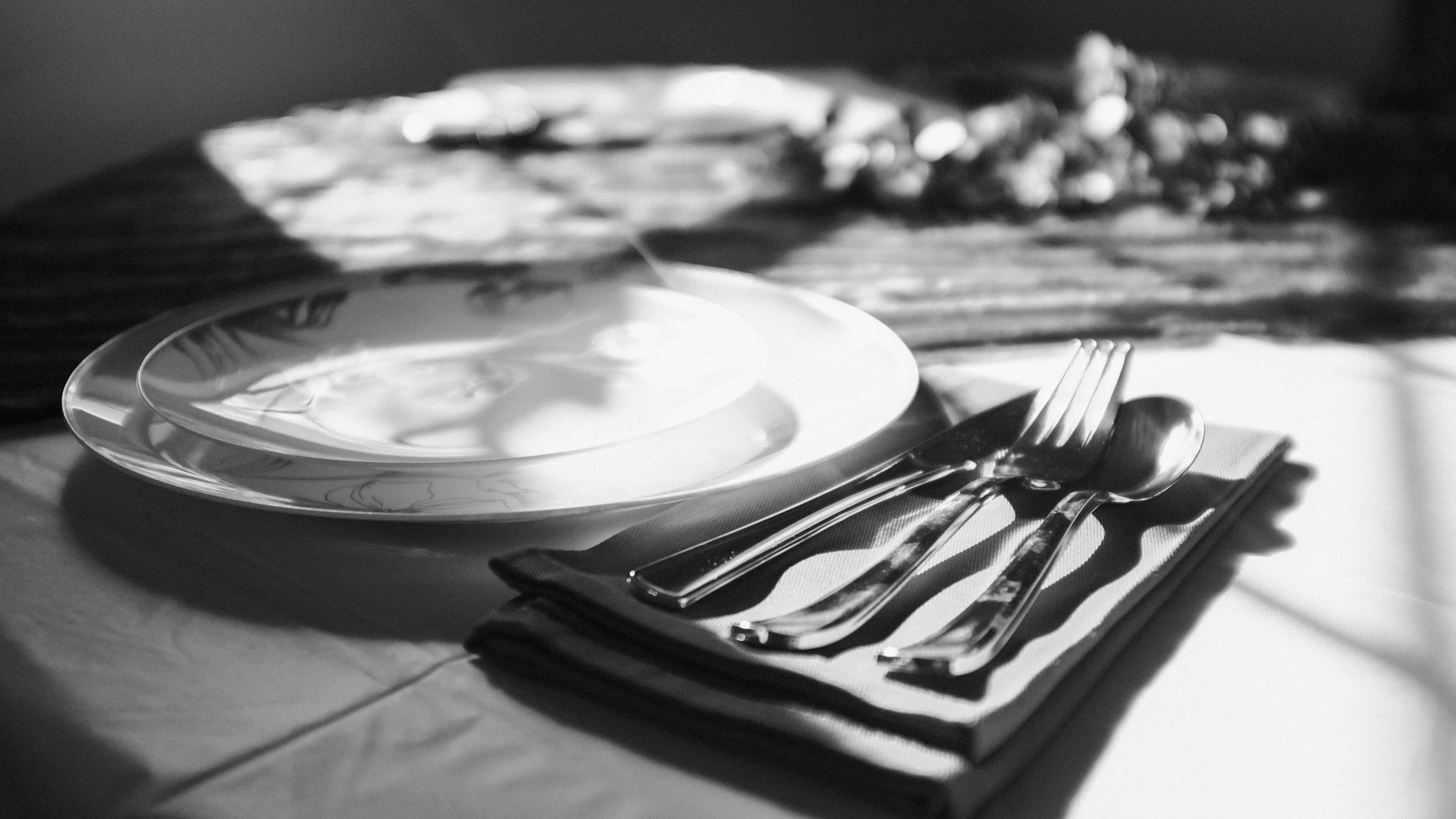 a plate with a fork and knife on it