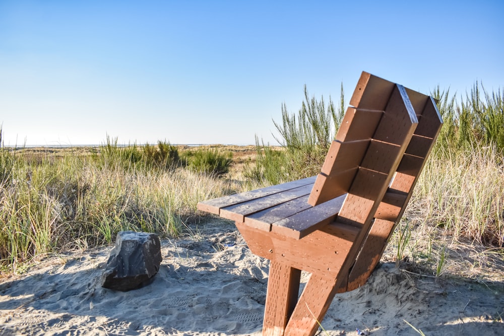 a bench in the sand