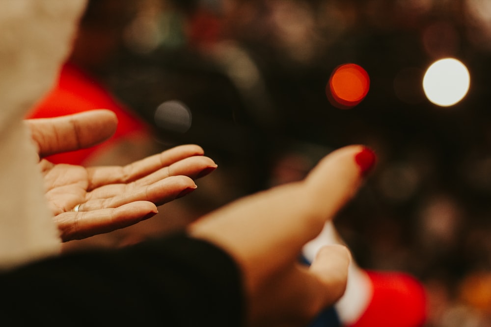 close-up of hands shaking