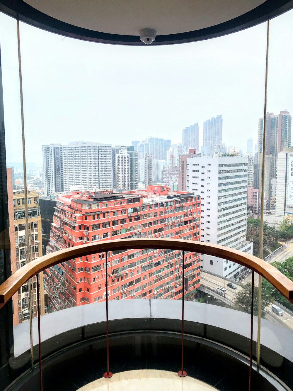 a view of a city from a window