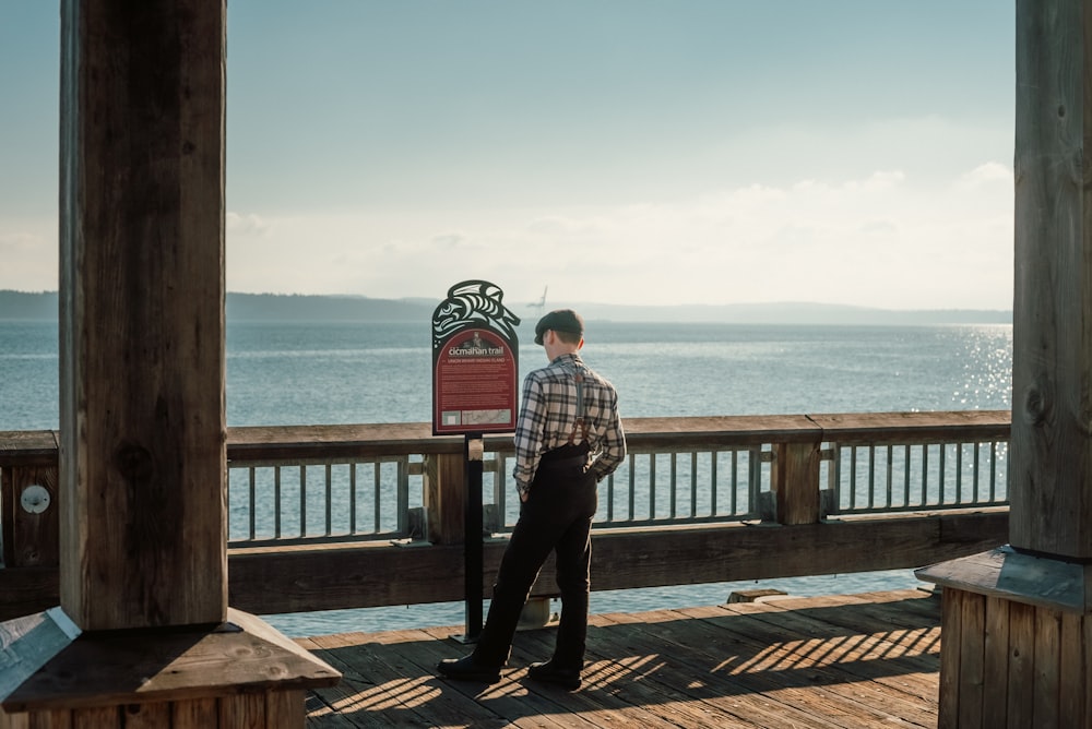 a person standing on a deck