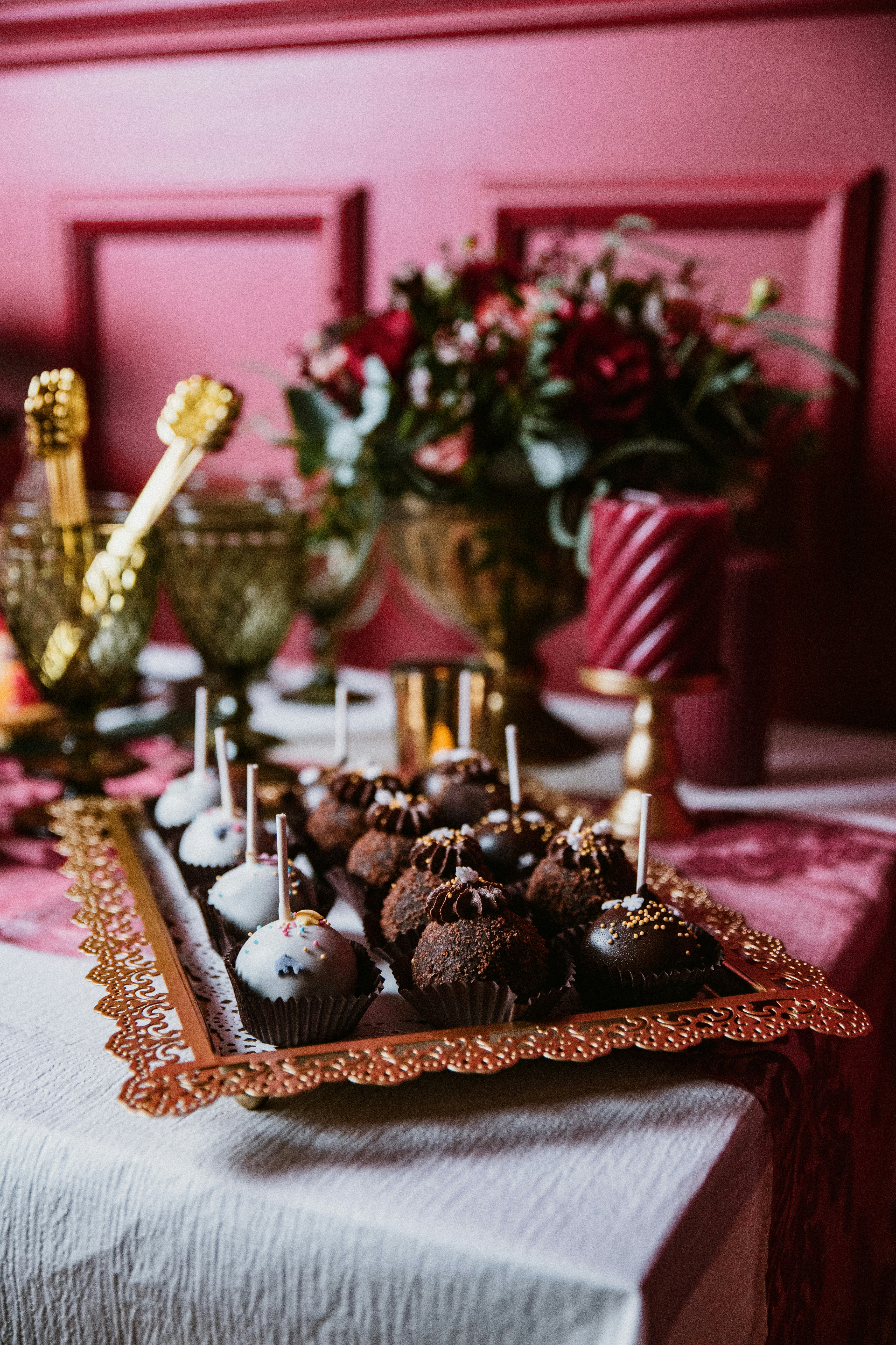 a table with a cake and candles