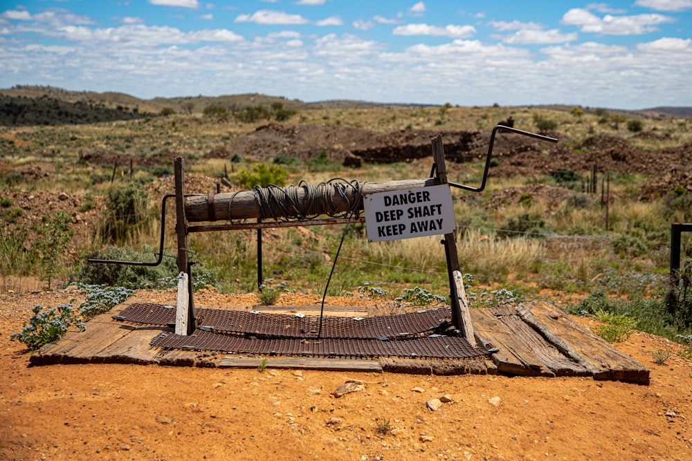 a sign in a desert