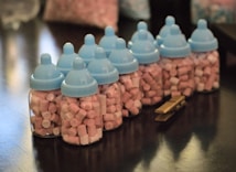 a group of colorful plastic bottles