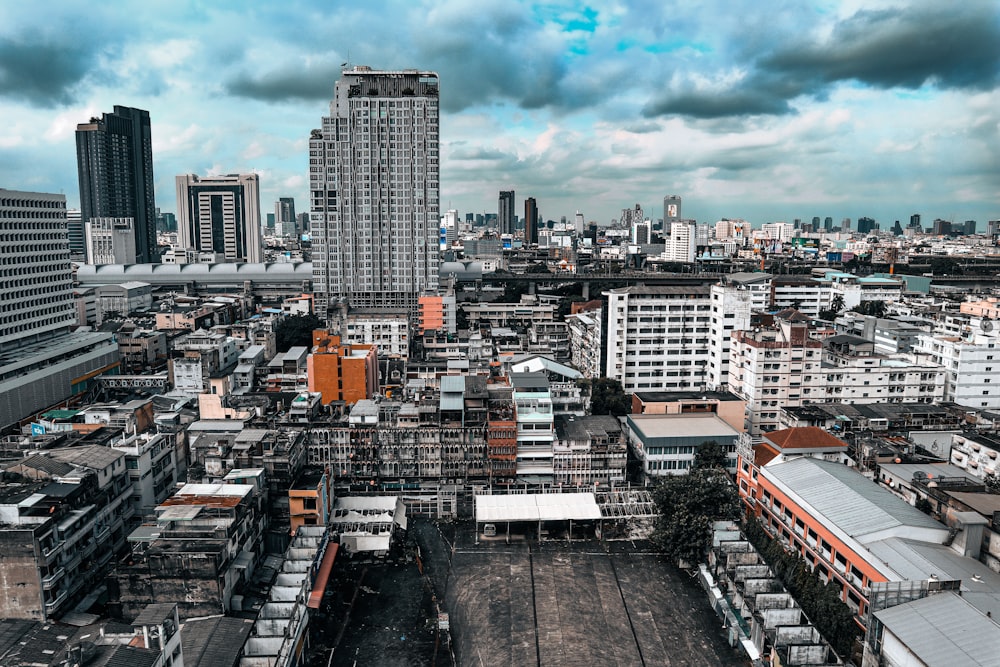 a city with tall buildings