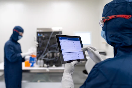 a few people in a lab