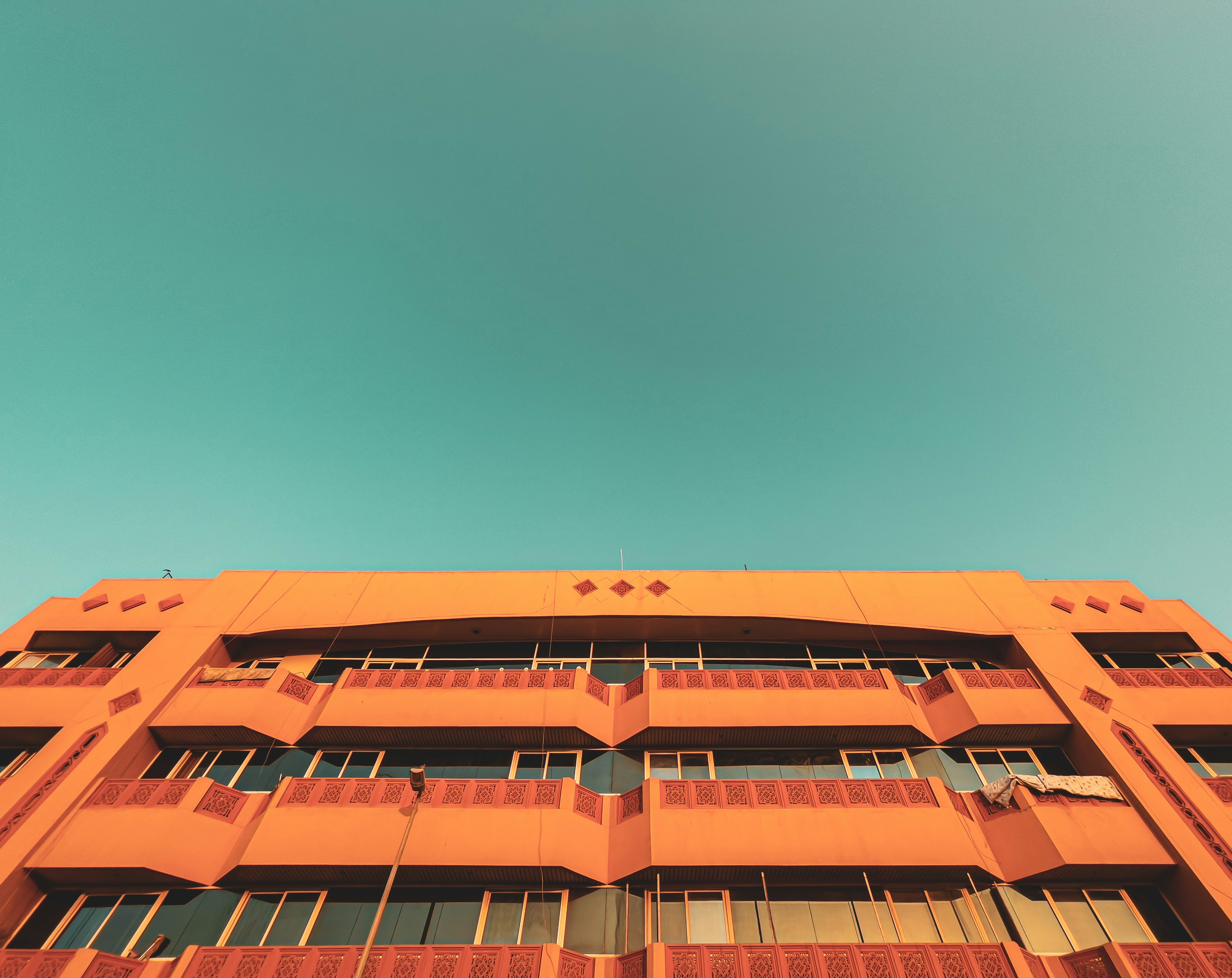 a building with a blue sky