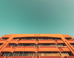 a building with a blue sky