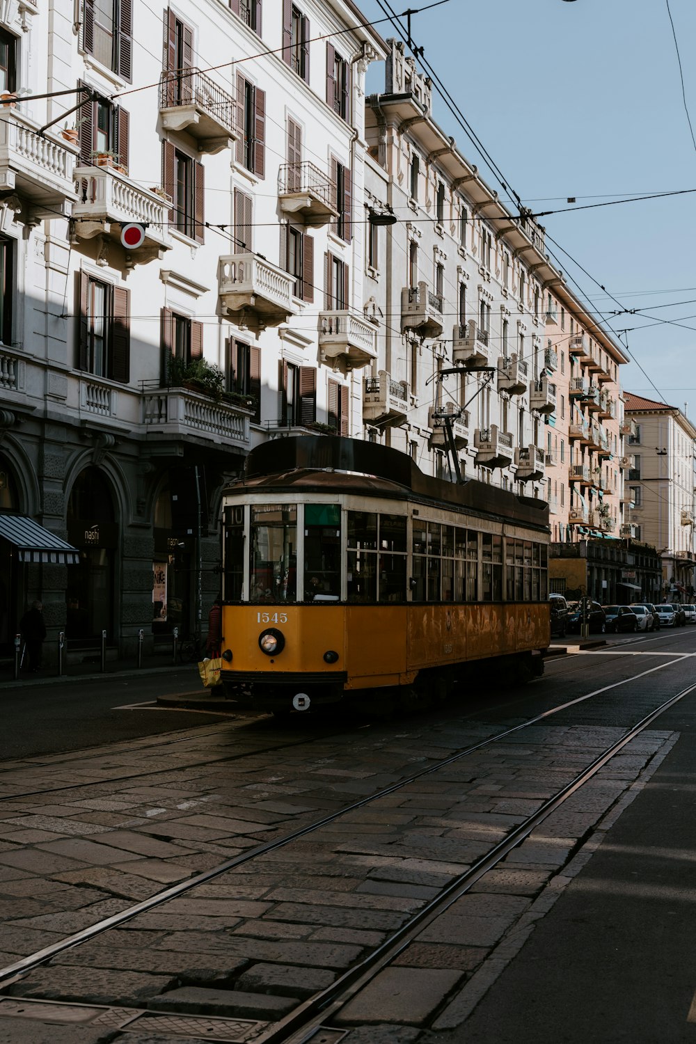 a trolley on a street