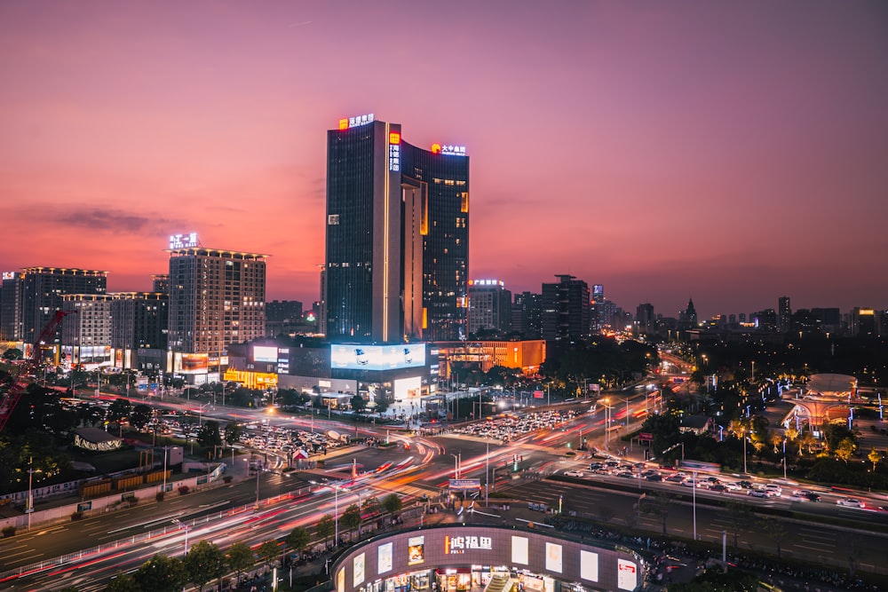 a city with tall buildings