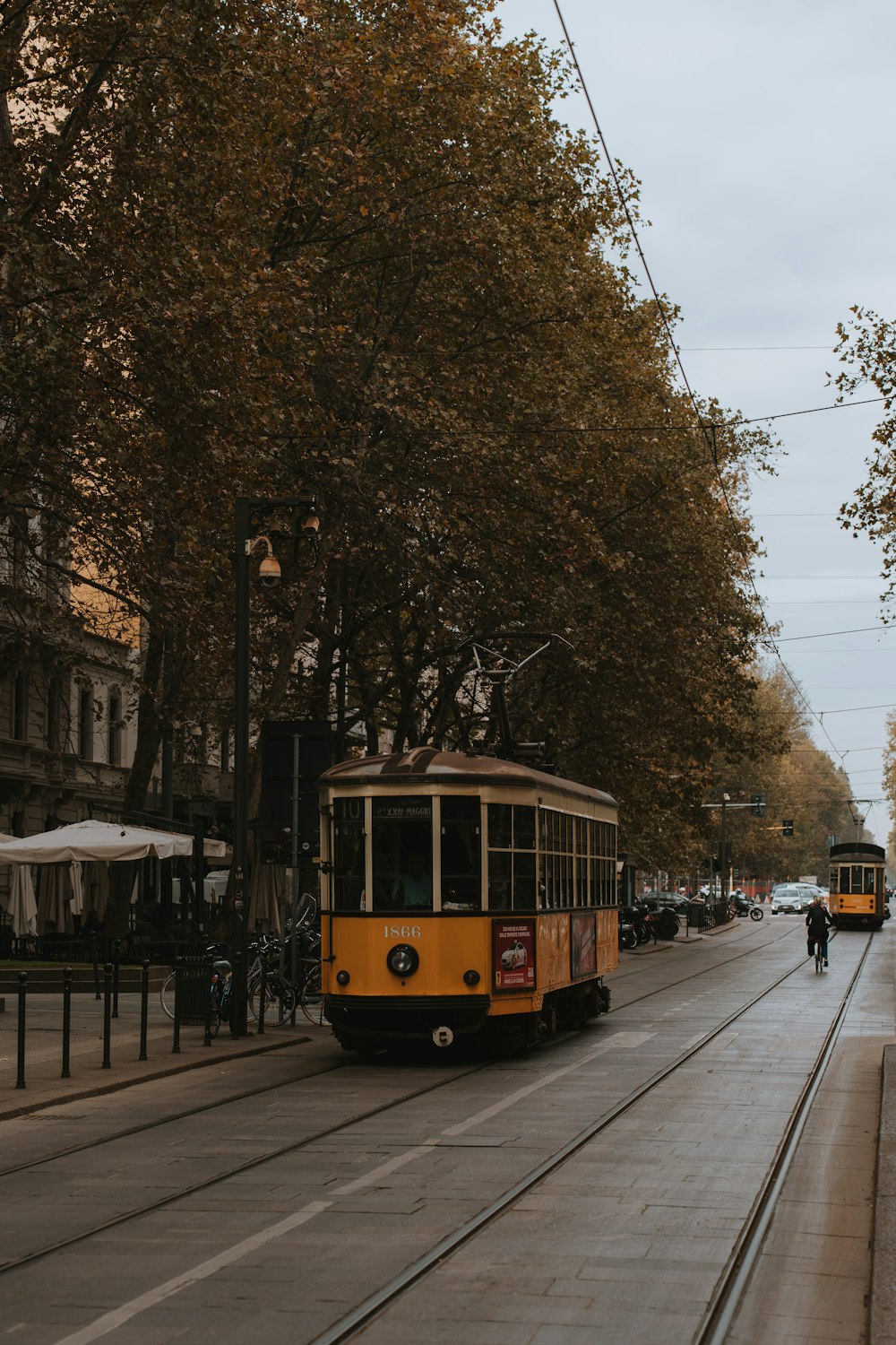 a trolley on a street