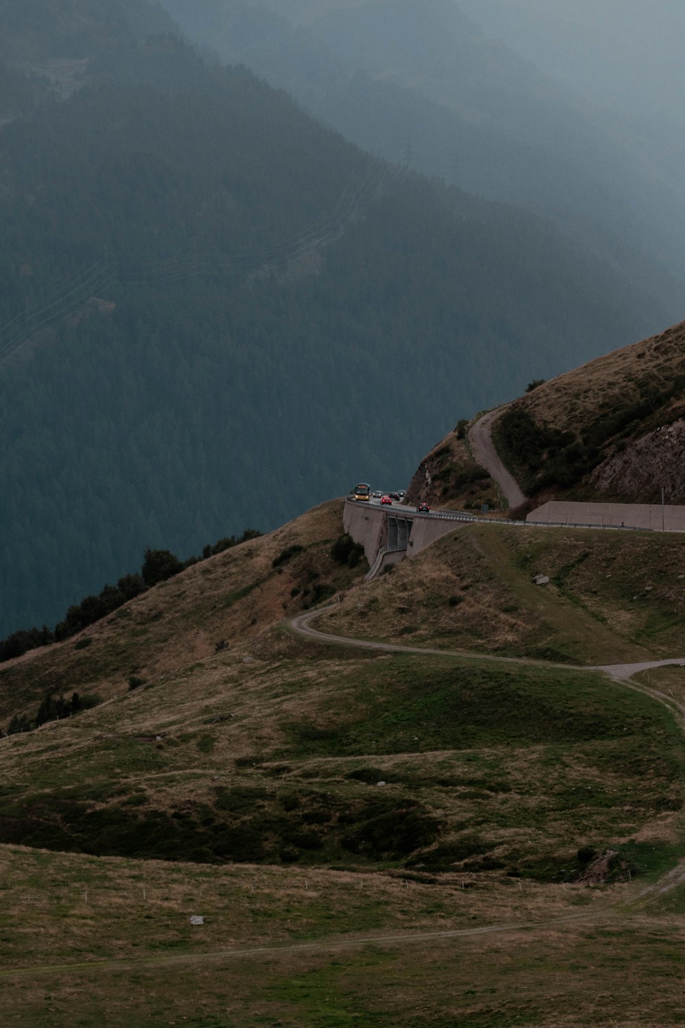 a road going through a valley