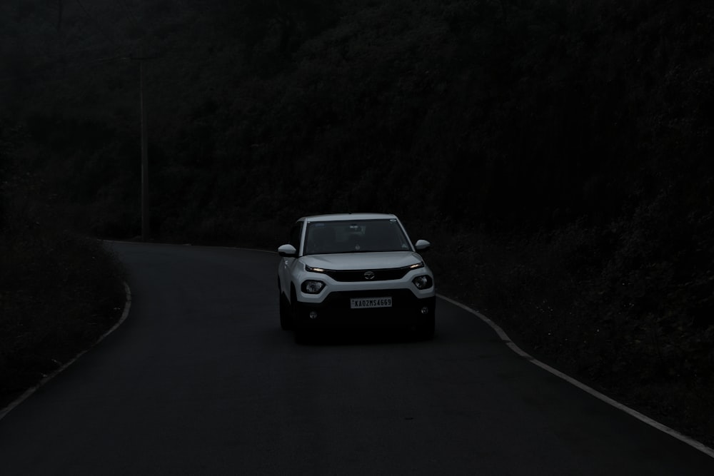 a car driving on a road