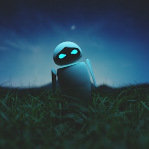 a droid in a field