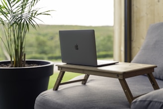a laptop on a table