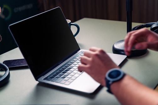 a person using a laptop