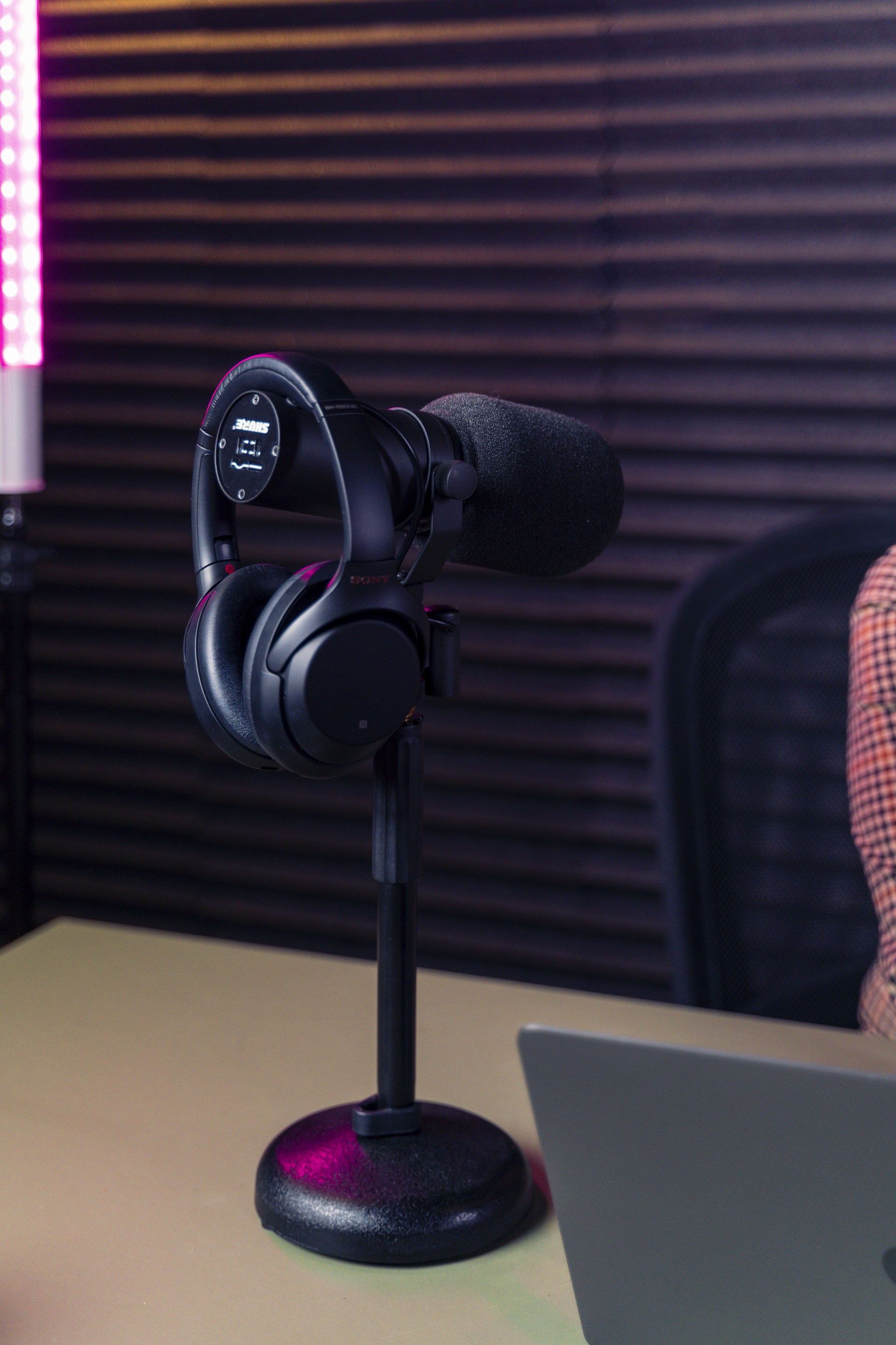 a pair of headphones on a table