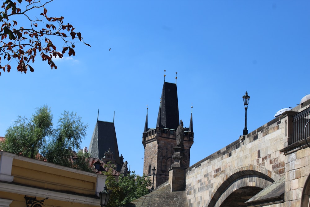 a stone building with a steeple