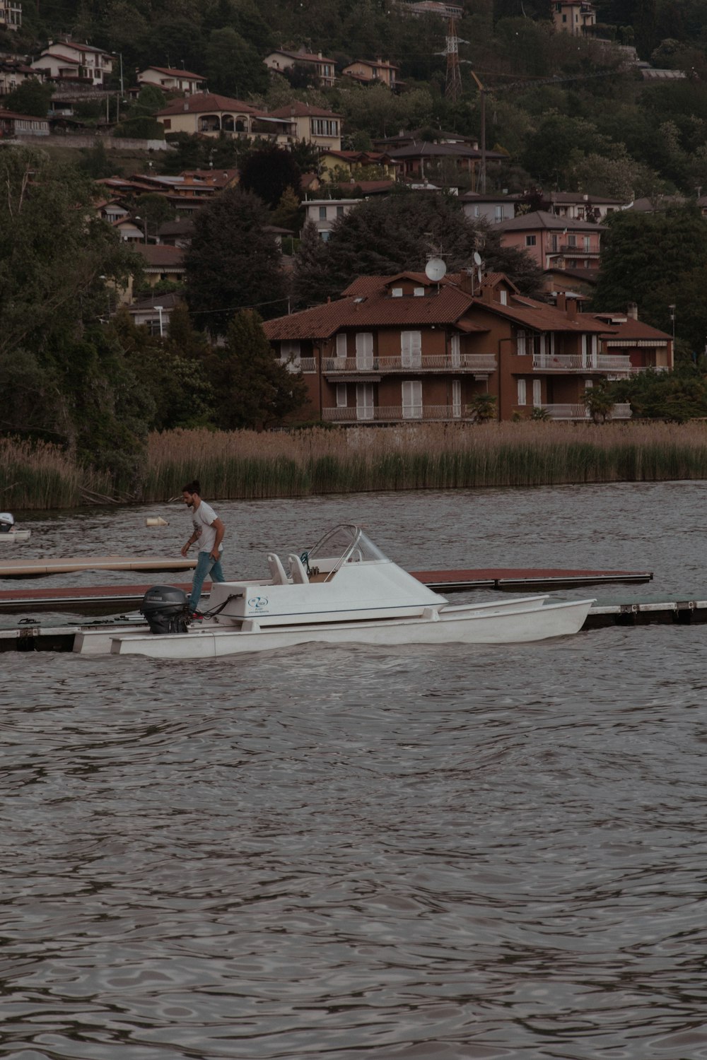 a person standing on a boat