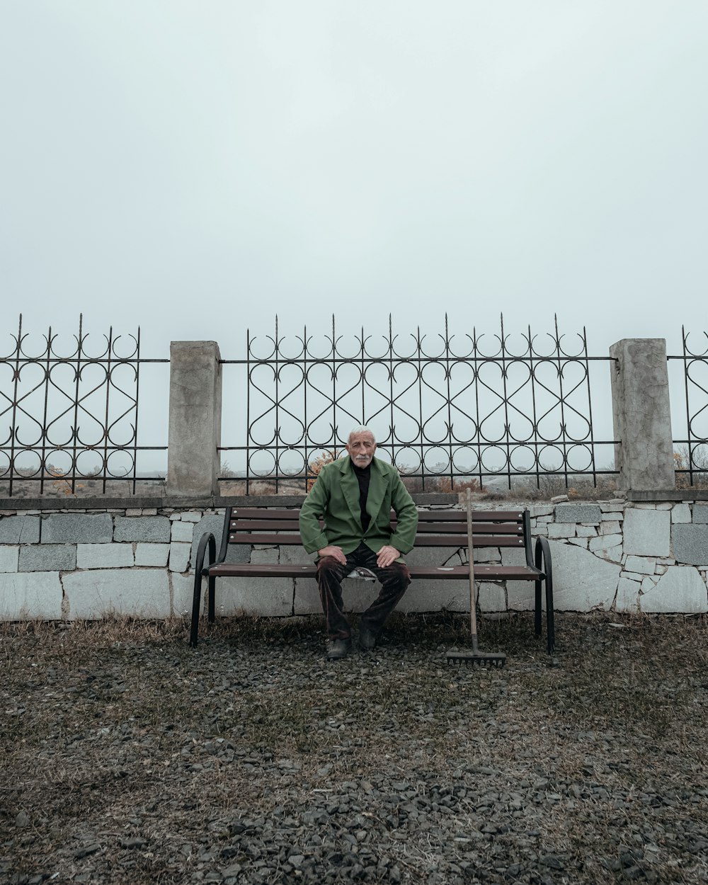 a person sitting on a bench