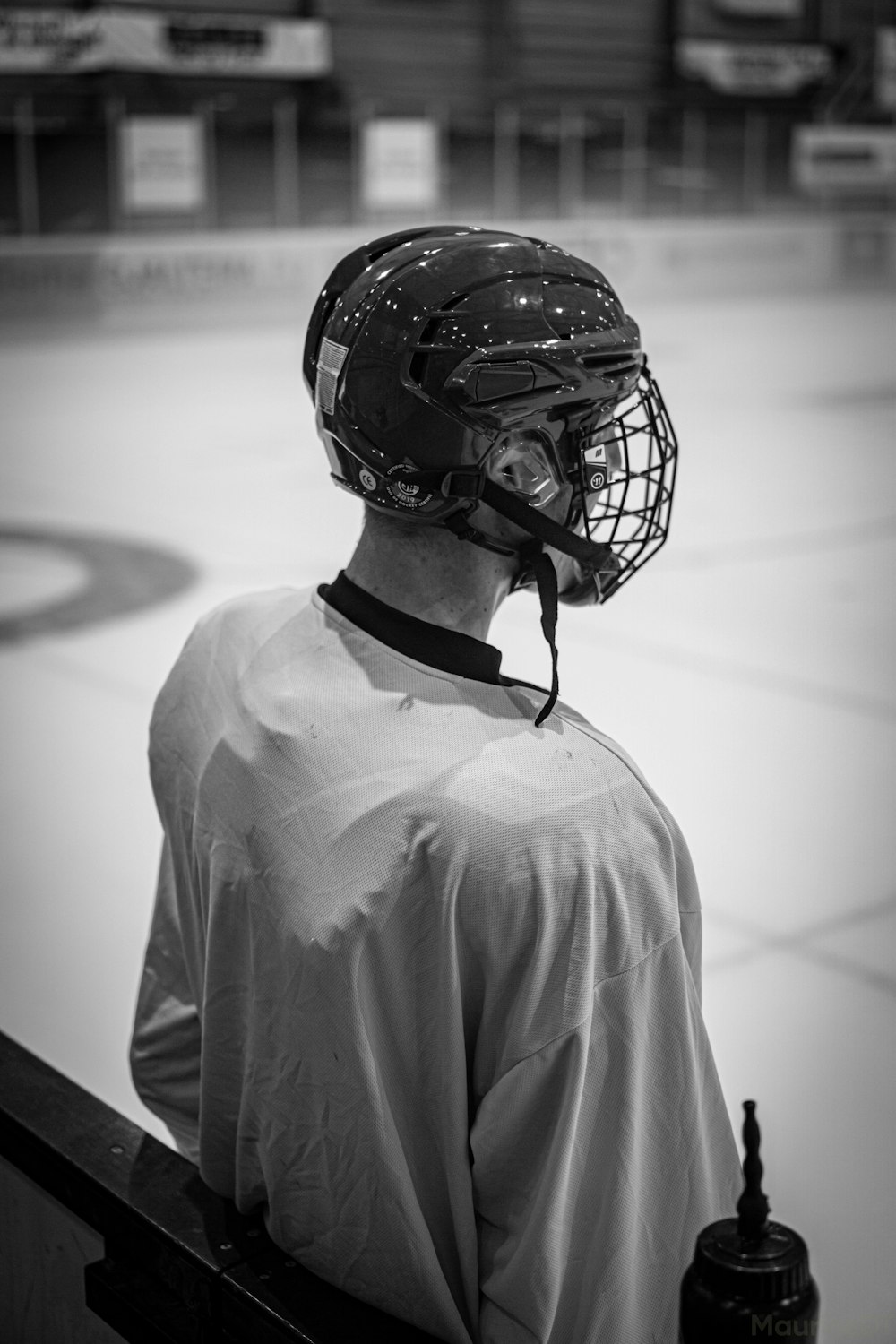 a person wearing a helmet