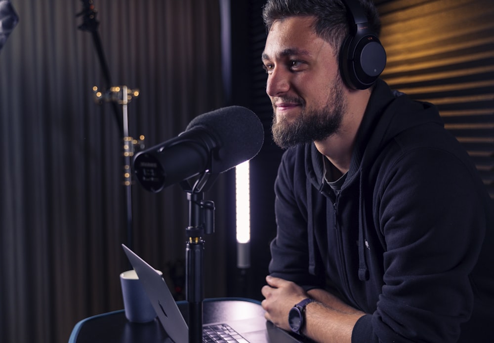 a man wearing headphones